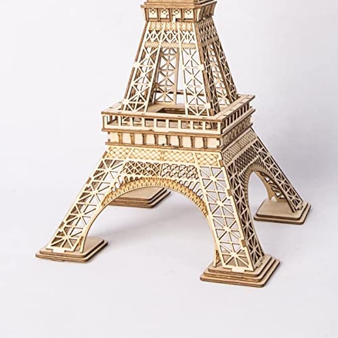 DIY 3D WOODEN PUZZLE  EIFFEL TOWER BUILDINGS LASER CUT ASSEMBLY MODEL KIT BRAIN TEASER PUZZLES EDUCATIONAL STEM TOY ADULTS AND TEENS TO BUILD SAFE AND NON-TOXIC PREMIUM WOOD TG501 - Image 4